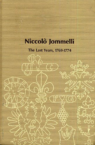 Stock image for Niccolo Jommelli. The Last Years, 1769-1774. for sale by Travis & Emery Music Bookshop ABA