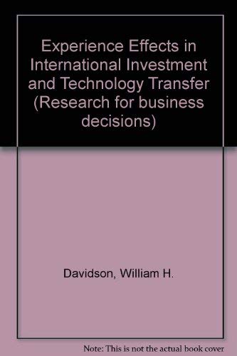9780835711487: Experience effects in international investment and technology transfer (Research for business decision)