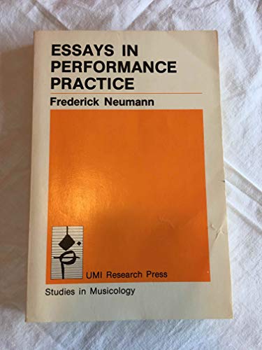 9780835715102: Essays in Performance Practice (Studies in music)