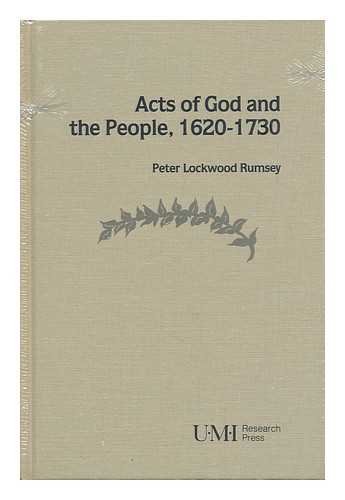 Beispielbild fr Acts of God and the People, 1620-1730 [Studies in Religion, No. 2] zum Verkauf von Windows Booksellers