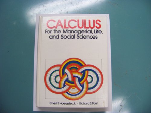 Imagen de archivo de Calculus, for the managerial, life, and social sciences" a la venta por Hawking Books