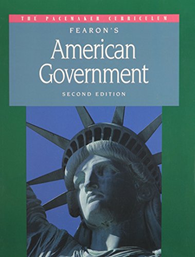 Beispielbild fr GF PACEMAKER AMERICAN GOVERNMENT SECOND EDITION SE 1995C (Pacemaker Curriculum American Government) zum Verkauf von Better World Books