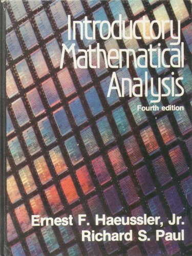 Beispielbild fr Introductory Mathematical Analysis zum Verkauf von Better World Books