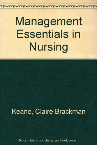 Imagen de archivo de Management Essentials in Nursing a la venta por UHR Books