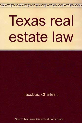 Imagen de archivo de Texas real estate law a la venta por HPB-Red