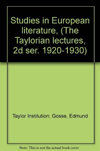 9780836912326: Studies in European literature, (The Taylorian lectures, 2d ser. 1920-1930)