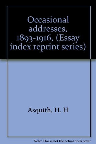 9780836913682: Occasional addresses, 1893-1916, (Essay index reprint series)
