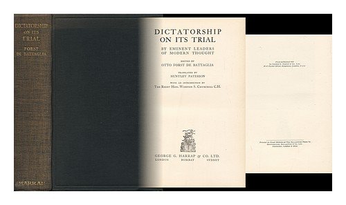 9780836916072: Dictatorship on Its Trial (Essay Index Reprint Series)