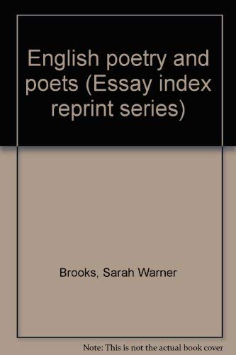 9780836925371: Title: English poetry and poets Essay index reprint serie