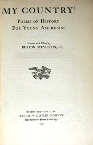 Imagen de archivo de My country;: Poems of history for young Americans (Granger index reprint series) a la venta por ThriftBooks-Dallas