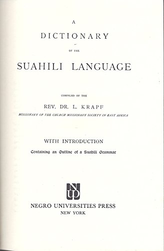 Stock image for A Dictionary of the Suahili Language for sale by RPL Library Store