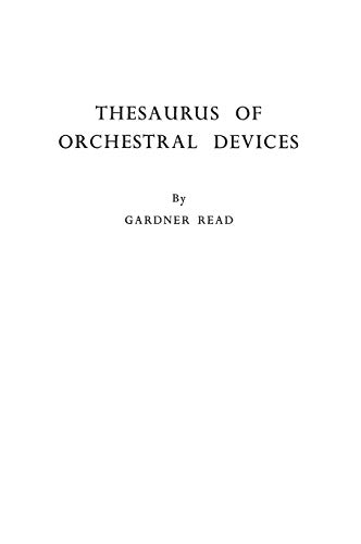 Imagen de archivo de Thesaurus of Orchestral Devices a la venta por suffolkbooks