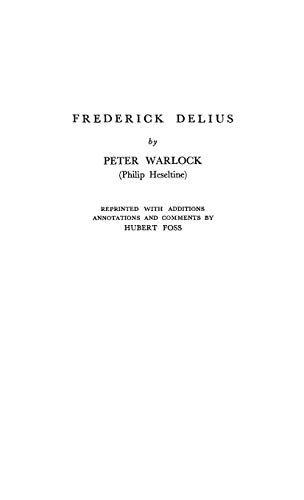 Imagen de archivo de Frederick Delius a la venta por Lucky's Textbooks