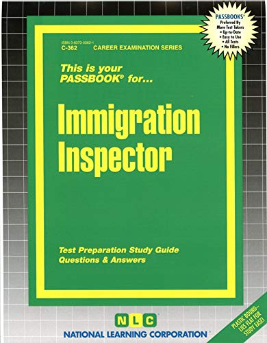 Beispielbild fr Immigration Patrol Inspector (C-362) [Hardcover] by Rudman, Jack zum Verkauf von Poverty Hill Books