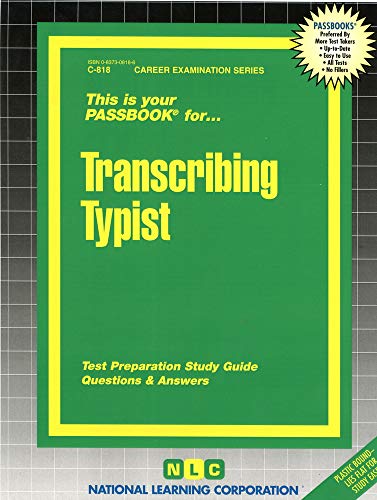 Imagen de archivo de Transcribing Typist (Career Exam Ser C-818) a la venta por POQUETTE'S BOOKS