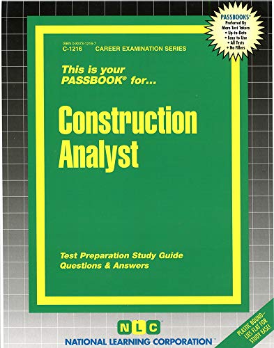 9780837312163: Construction Analyst(Passbooks) (Career Examination Series)