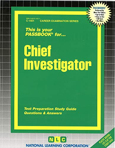 Chief Investigator(Passbooks) (Career Examination Series) (9780837314013) by National Learning Corporation