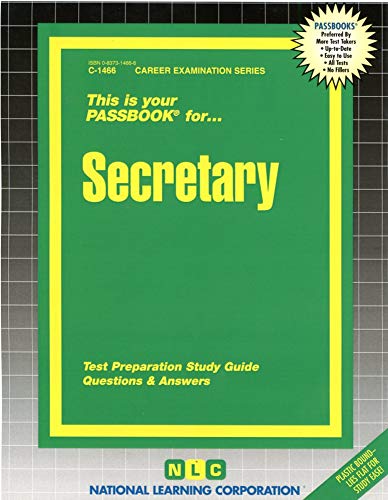 Stock image for Secretary (Career Examination Series) for sale by PAPER CAVALIER UK