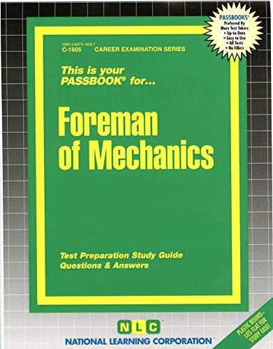 9780837316055: Foreman of Mechanics (Career Examination Series)