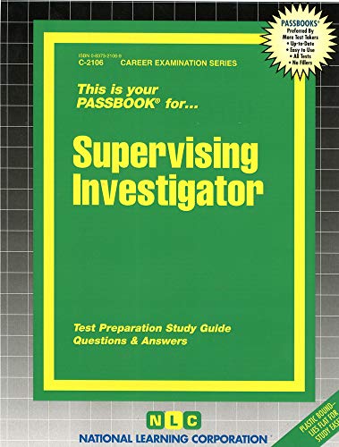 Supervising Investigator (Career Examination Series) (9780837321066) by National Learning Corporation