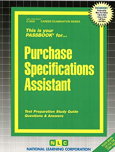 Purchase Specifications Assistant(Passbooks) (Career Examination Series) (9780837325422) by National Learning Corporation