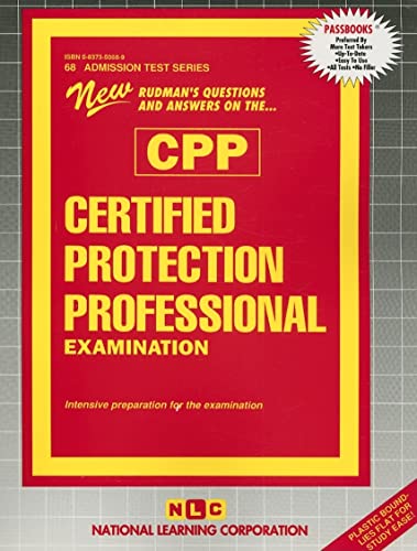 Stock image for CERTIFIED PROTECTION PROFESSIONAL EXAMINATION (CPP): Passbooks Study Guide (Admission Test Series (ATS)) for sale by HPB-Red