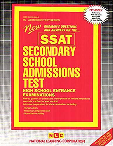 Stock image for Secondary School Admissions Test/ High School Entrance Exams (SSAT) (Admission Test Series) for sale by PAPER CAVALIER US