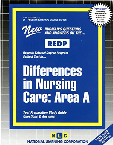 Imagen de archivo de Differences in Nursing Care : Area A (Passbooks Study Guide) a la venta por Better World Books