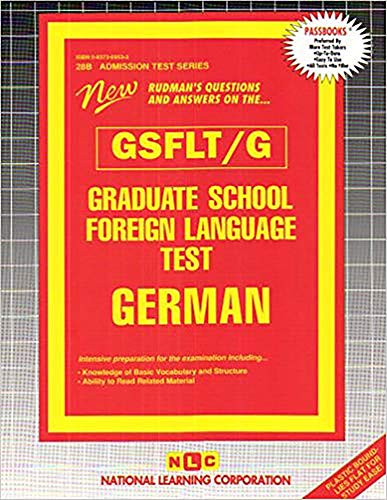 9780837369532: Graduate School Foreign Language Test German