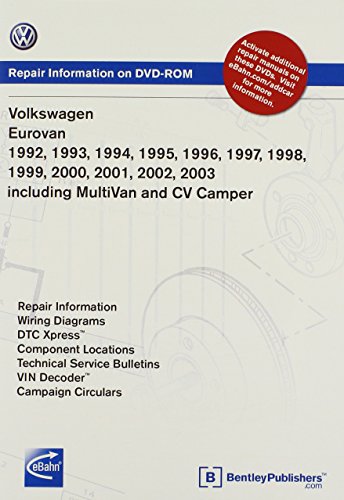 9780837612621: Volkswagen Eurovan 1992, 1993, 1994, 1995 1996, 1997, 1998, 1999 2000, 2001, 2002, 2003: Repair Manual on DVD-ROM: Including Multivan and CV Camper