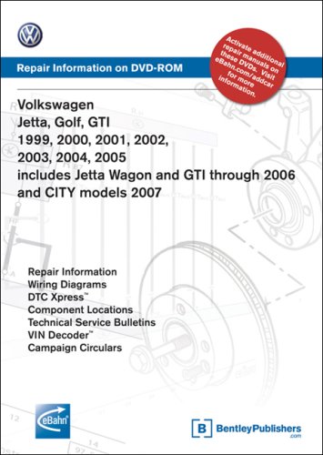 9780837612645: Volkswagen Jetta, Golf, GTI 1999, 2000, 2001, 2002, 2003, 2004, 2005: Repair Manual on DVD-ROM: Includes Jetta Wagon and GTI Through 2006 and City Mod