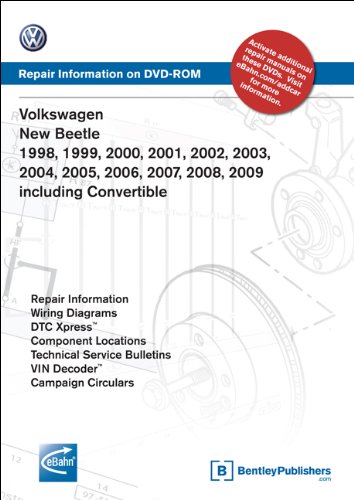 Volkswagen New Beetle 1998, 1999, 2000, 2001, 2002, 2003, 2004, 2005, 2006, 2007, 2008, 2009 including Convertible: Repair Manual on DVD-ROM (Windows 2000/XP) (9780837614977) by Volkswagen Of America