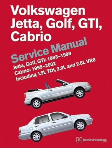 9780837616605: Volkswagen Jetta, Golf, GTI: 1993, 1994, 1995, 1996, 1997, 1998, 1999 Cabrio: 1995, 1996, 1997, 1998, 1999, 2000, 2001, 2002 (A3 Platform) Service Manual