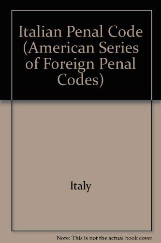 9780837700434: Italian Penal Code