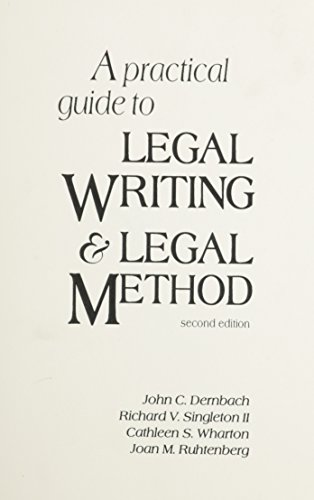 Beispielbild fr A Practical Guide to Legal Writing & Legal Method (2nd Edition) zum Verkauf von ThriftBooks-Atlanta