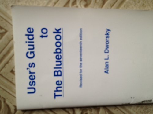 Beispielbild fr User's Guide to the Bluebook zum Verkauf von Wonder Book