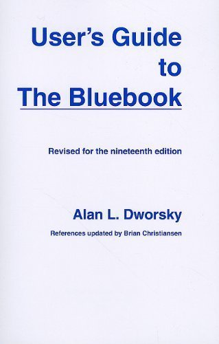 Imagen de archivo de User's Guide to the Bluebook a la venta por BooksRun