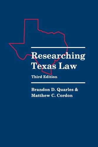 Beispielbild fr Researching Texas Law, 3rd Edition zum Verkauf von HPB-Ruby