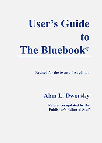 Beispielbild fr Users Guide to the Bluebook zum Verkauf von Better World Books