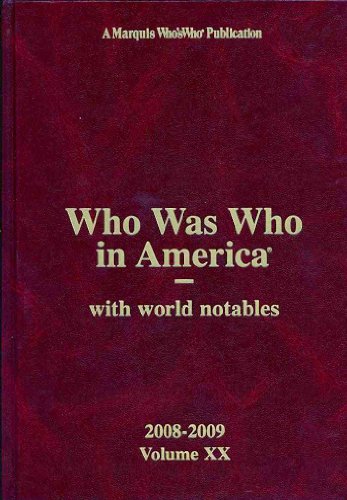 Stock image for Who Was Who in America, Volume XX : With World Notables for sale by Better World Books