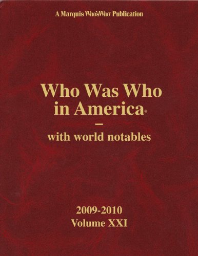 Who Was Who in America -Volume 21 (9780837902791) by Marquis Who's Who