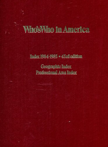 Stock image for Who's Who in America: Professional Geographic Index for sale by ThriftBooks-Atlanta