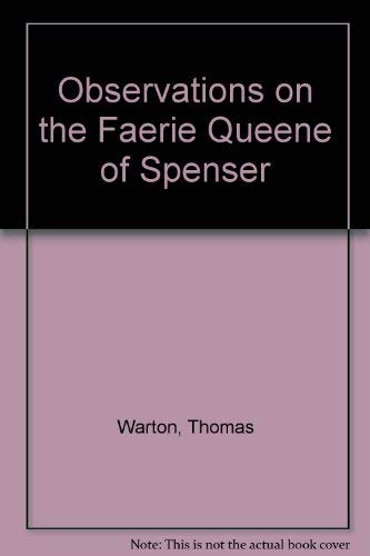 9780838301937: Observations on the "Faerie Queene" of Spenser
