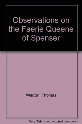 Stock image for Observations on the "Faerie Queene" of Spenser (Volume 1) for sale by Anybook.com