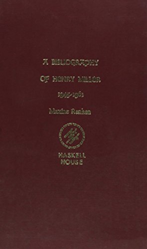 Beispielbild für Bibliography of Henry Miller zum Verkauf von Downtown Atlantis Books