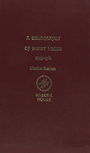 Imagen de archivo de Bibliography of Henry Miller a la venta por Downtown Atlantis Books