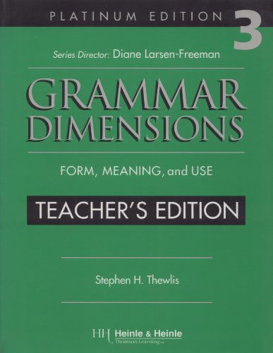 Stock image for Grammar Dimensions, Teacher's Edition, Vol. 3 for sale by HPB-Red