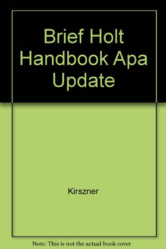 9780838406977: Brief Holt Handbook Apa Update