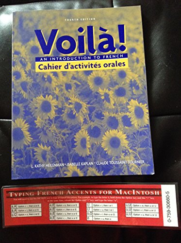 Voila: An Introduction to French (Cahier d'activites Orales) (9780838413203) by Heilenman; Kaplan; Toussaint Tournier