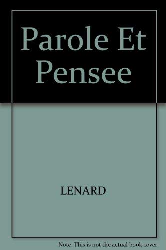 Stock image for Parole et pense?e: Introduction au franc?ais d'aujourd'hui for sale by Cronus Books